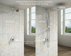 Polaris 3 Rain Shower Set, 3-setting Handheld Shower, Brushed Nickel