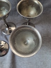 Vtg SilverCraft Goblets Silver Plated EPNS Electroplated Nickel Silver Set Of 5