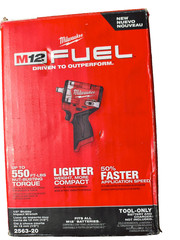 Milwaukee 2563-20 M12 Fuel 1/2″ Stubby Impact Wrench 550 ft-lbs