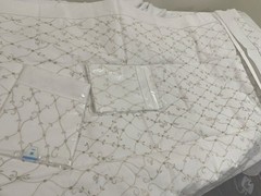 NWT Vietnam 3pc Full Duvet Set 100% Cotton White Embroidery 78”x78”
