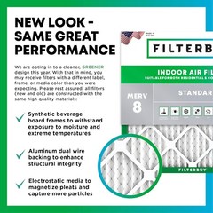 Filterbuy 20x20x1 Pleated Air Filters, Replacement for HVAC AC Furnace (MERV 8)