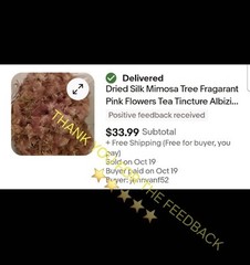 Dried Silk Mimosa Tree Fragarant Pink Flowers Tea Tincture Albizia Julibrissin
