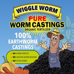 Wiggle Worm 100% Pure Organic Worm Castings – Organic Fertilizer, 4.5-Pounds