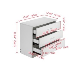 3Drawer Dresser White Storage Cabinet Chest of Drawer Bedroom Living Room Office