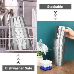 Stainless Steel Double Wall Cups, 16 oz Insulated Tumbler, 4 Pack Unbreakable…