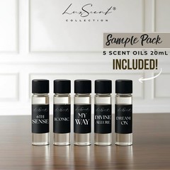 AROMA Mini Diffuser 1200 Sqft. SILVER W/ 5 PREMIUM Scents 20ml Hotel Collection