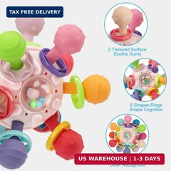Baby Montessori Sensory Toys for 0-6 6-12 Months, Baby Teether Teething Toys