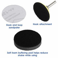 100PCS 2″ Sanding Disc Sand Paper Hook Loop Sander+Backer Pad+M6 Drill Adapter