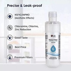 2 Pack LG LT1000P Refresh Refrigerator Ice Water Filter ADQ747935 GF-D706BSL US
