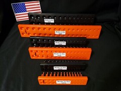Hansen 6 Pc Socket Tray Metric SAE Tool Rack Holders 1/4″ 3/8″ 1/2″ OR&BL – USA