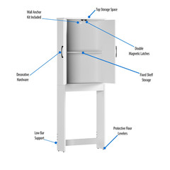 Mainstays Ardent Over-the-Toilet Bathroom Storage Cabinet