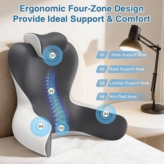 Reading Pillow for Sitting in Bed, 22”H Back Pillow for Sitting Up,Lumbar Rest