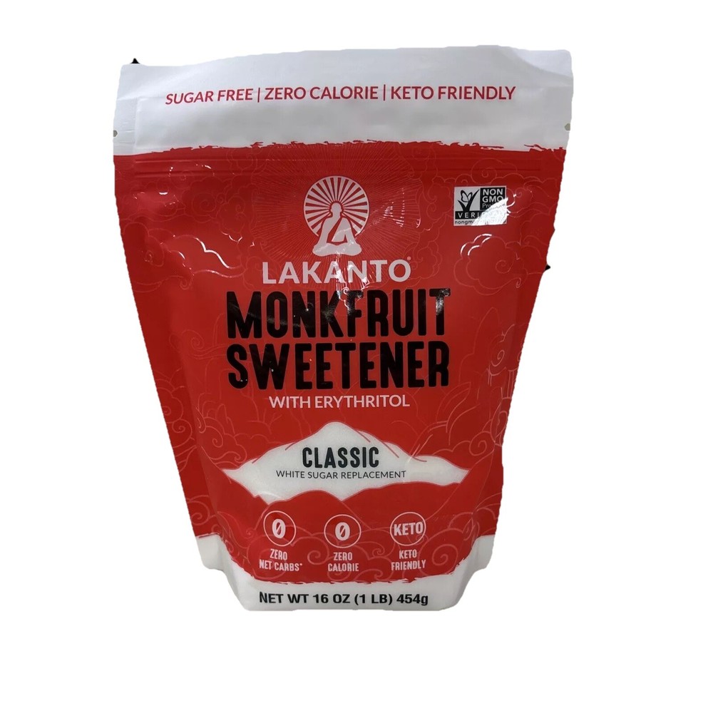 Classic Monk Fruit Sweetener w/Erythritol- Sugar Substitute Zero Cal BB 8/2027