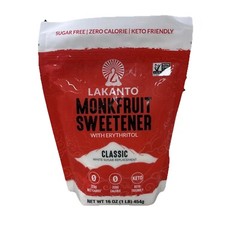 Classic Monk Fruit Sweetener w/Erythritol- Sugar Substitute Zero Cal BB 8/2027