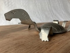 Silver Black & Tan Turtle Beer Tool for Layering Drinks