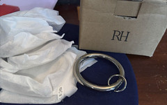 NEW DRAPE Rings Restoration Hardware CLASSIC Loop POLISHED Nickel Silver LARGE