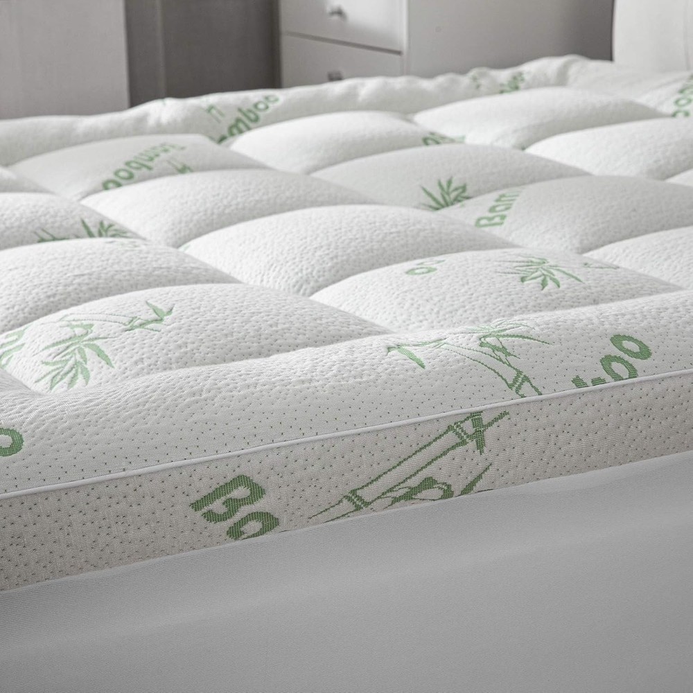 Cooling Bamboo Mattress Topper for Back Pain Relief,8-20″Deep Pocket for Bedroom