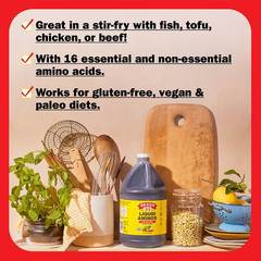 (12 pack) Bragg Gluten-Free Liquid Aminos Soy Protein Seasoning, 16 fl oz