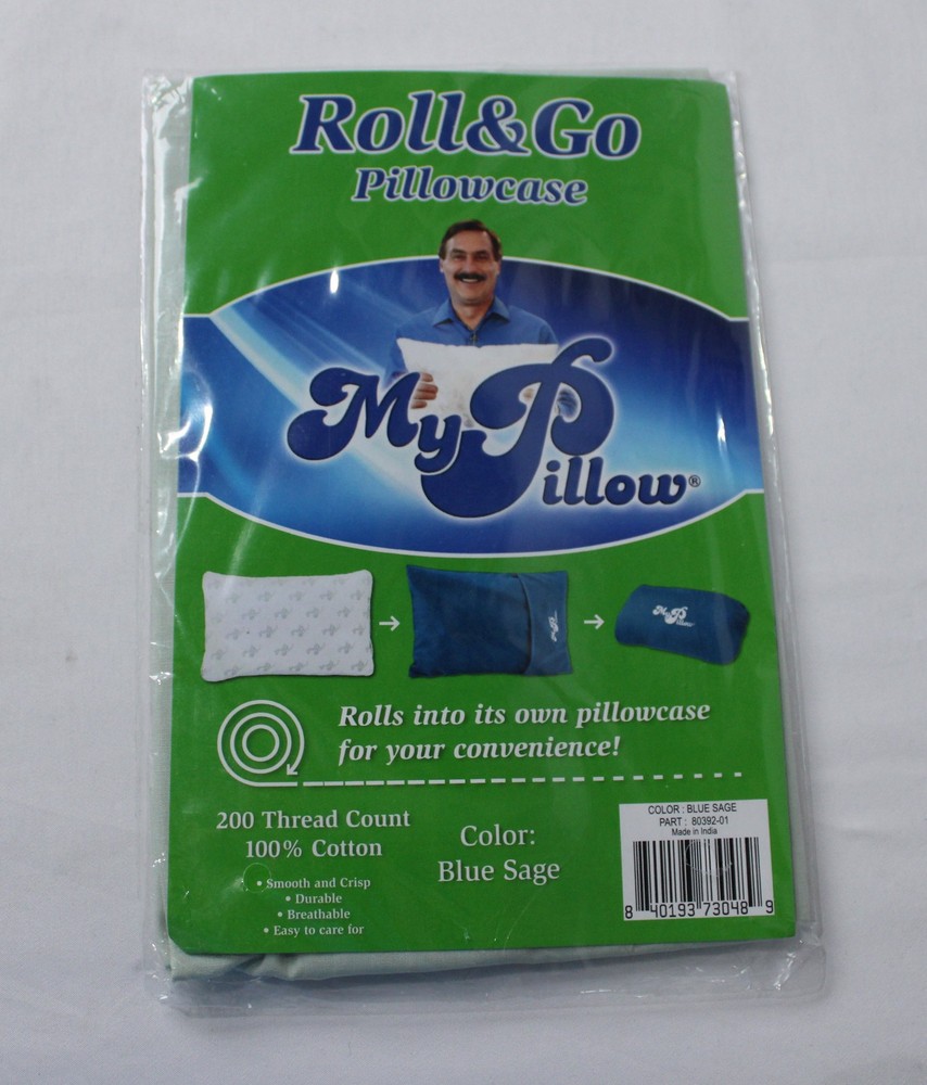 MyPillow Unisex Adult’s Roll & Go Pillowcase AC2 Blue Sage Size 12″x18″ NWT