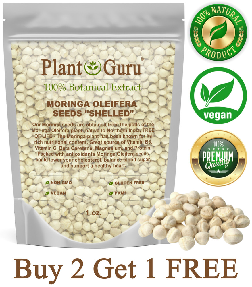 100 Moringa Oleifera Seeds Kernel 1 oz. SHELLED Fresh Organic Semilla De Moringa