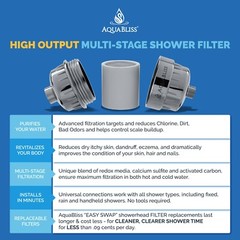AquaBliss High Output Shower Filter w/ Replaceable Multi Stage Cartridge (SF220)