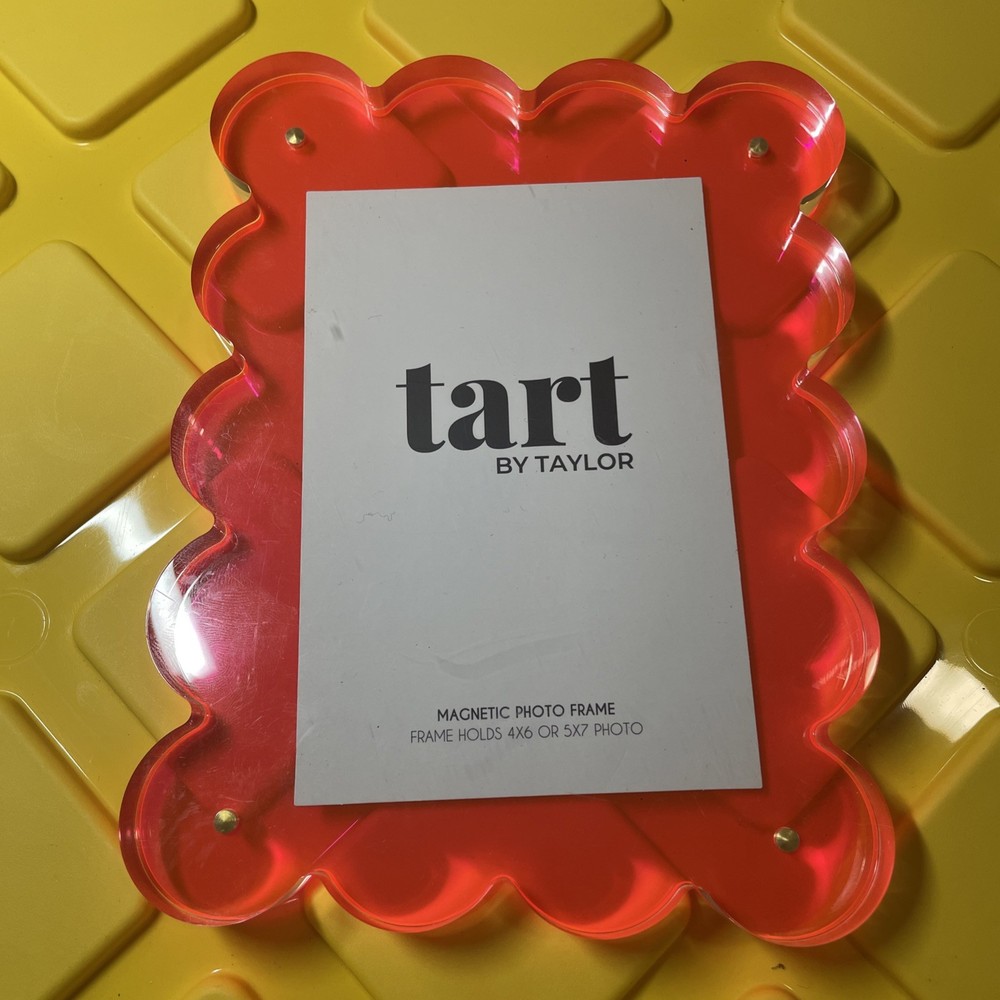 Tart by Taylor Acrylic Picture Photo Frame Magnetic 4×6 or 5×7 Orange/pink