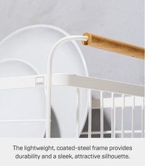 Yamazaki Home TOSCA Dish Drying Organizer Rack with Removeable Drainer Tray