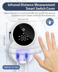 Toothbrush Cleaner Holder Wall Mount UV-C Light Drying Smart Screen