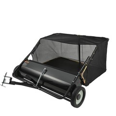50″ Tow Behind Lawn Sweeper 26 Cu. Ft. Leaf & Grass Collector Adjustable Height