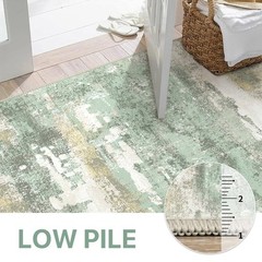 Area Rugs 5×7 for Living Room Bedroom, Modern Abstract Machine 5’x7′ Sage Green