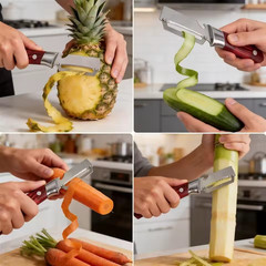 2Pcs Vegetable Peeler 3 in 1 Multi-Functional for Kitchen Stainless Steel Peeler