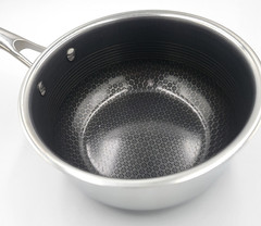 HexClad 2-QUART SAUCEPAN with LID 2 QT Hybrid Non Stick Pot -Used Good Condition