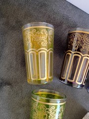 Vintage Moroccan Tea Glasses Set of 6 Assorted Colors Unbranded. New in Box