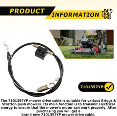 7101397YP Drive Throttle Cable, Compatible with Briggs and Stratton Push Mower,