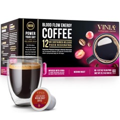 Dark Roast Coffee K-Cup Pods Resveratrol Nitric Oxide Heart Health Energy 60ct