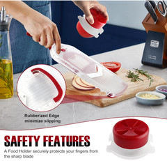 Mandoline Slicer with Hand-Held, Vegetable Slicer with Food Holder， Adjustable S
