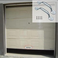 Garage Door Bottom Lift Handle 2 Pack Heavy Duty Iron Silver Replacement Door…