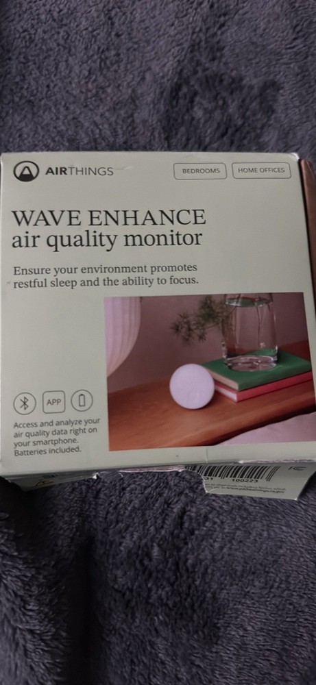 Airthings Wave Enhance Air Quality Monitor, White, Alexa/Google, Bluetooth