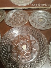 Luminarc J G DURAND ANYTIME CUT CRYSTAL Snack SET 12 Piece NEW