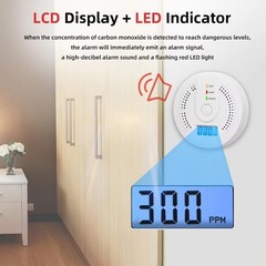 Carbon Monoxide Detector Warning Safety Alarm Sensor LED Digital Battery Powers