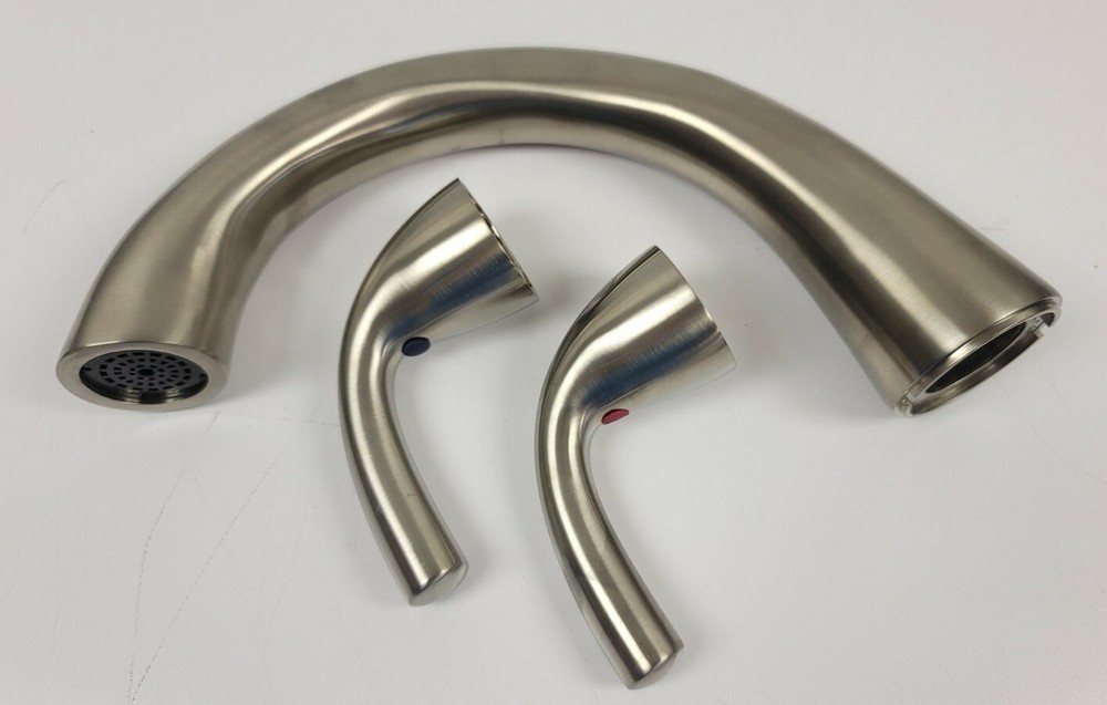 Roman Tub Wide Spread 3 Hole Trim Faucet Handles Brushed Nickel