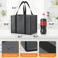Reusable Grocery Bags with Handles – 3 Pack 35L Large Shopping Bags