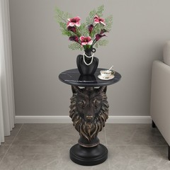 Wolf Head Accent Table Animal Statue End Tables Livingroom