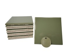Avocado Green Ceramic Tile Shower Backsplash 4.25 in Subway Mid Century Modern