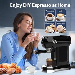 HBN 20 Bar Espresso Machine with Milk Frother, Coffee Maker with 27oz Tank 1350W