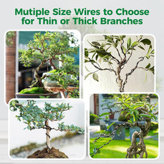 189FT Easy to Bend Bonsai Wire, Aluminum Bonsai Tree Wire in 5 Size -1Mm,1.5Mm,2