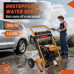 3950 PSI Gas High Pressure Washer 5 Nozzles Gas Powered Washer 2.6 GPM 212cc