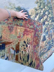 5.8ftx4.6ft Tapestry French Woven Pastoral Landscape Wall Hanging Wall Art Verd