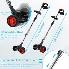Electric Cordless Grass String Trimmer Lawn Edger Weed Wacker Cutter +2 Battery