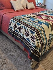 EXTRA LARGE, REVERSIBLE, ALPACA WOOL,MULTICOLOR BLANKET ECUADOR 74,8×91,33 in